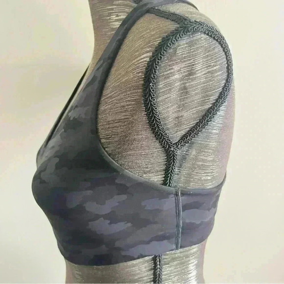 LULULEMON ATHLETICA GREY BLUE ARMY SAFARI SPORTS BRA SIZE S - Picture 10 of 11